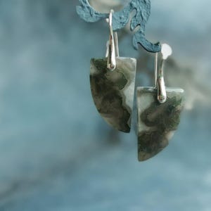 Moosachat Ohrringe, Silber oder Gold Ohrringe, Kristallohrringe, Natursteinohrringe, Heilsteinohrringe Einzigartige Geschenke für sie