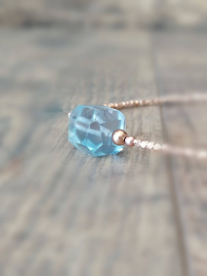 Blue Fluorite and Rose Gold Vermeil Beads Bracelet Healing Etsy