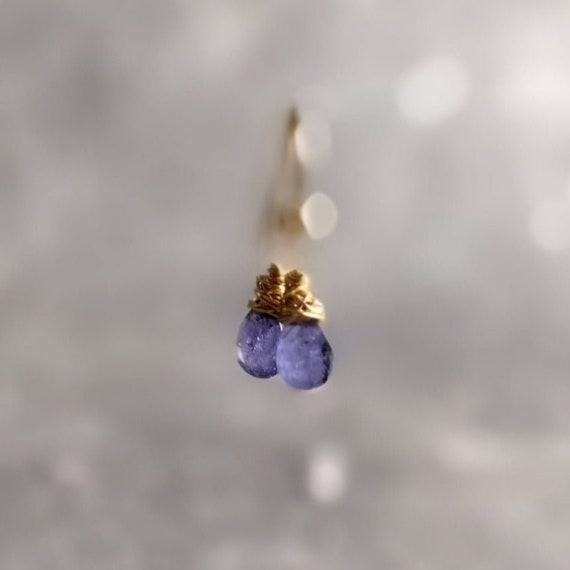 Boucles D'oreilles En Tanzanite Lavande Et Argent 925 - Modèle Percé, Provenance Tanzanie