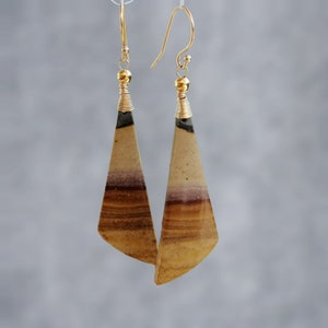 Natural Indonesian Sonora Jasper Earrings, Gold Earrings, Crystal Earrings, Natural Stone Earrings, Healing Earrings