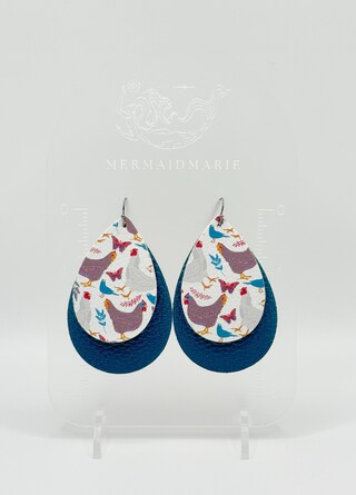Orecchini Pendente A Forma Di Gallina BONSNY Con Motivo Floreale Smaltato, Stile Folk Art, Colori Vivaci, 2,3 Cm, Per Amanti Degli Animali E Della Fattoria.