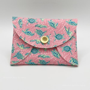 Pink Sea Turtles Snap Wallet / Pouch