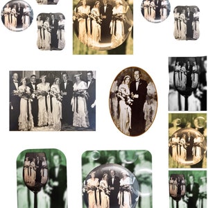 Instant downloads, bruiloften, vintage bruiloft collage blad, cardmaking, journaling, instant digitale download