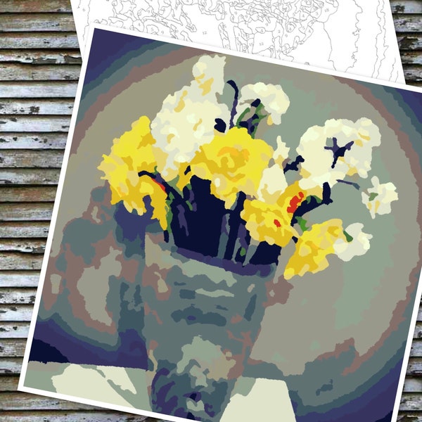 Paint by Numbers Daffodil Kit Etsy