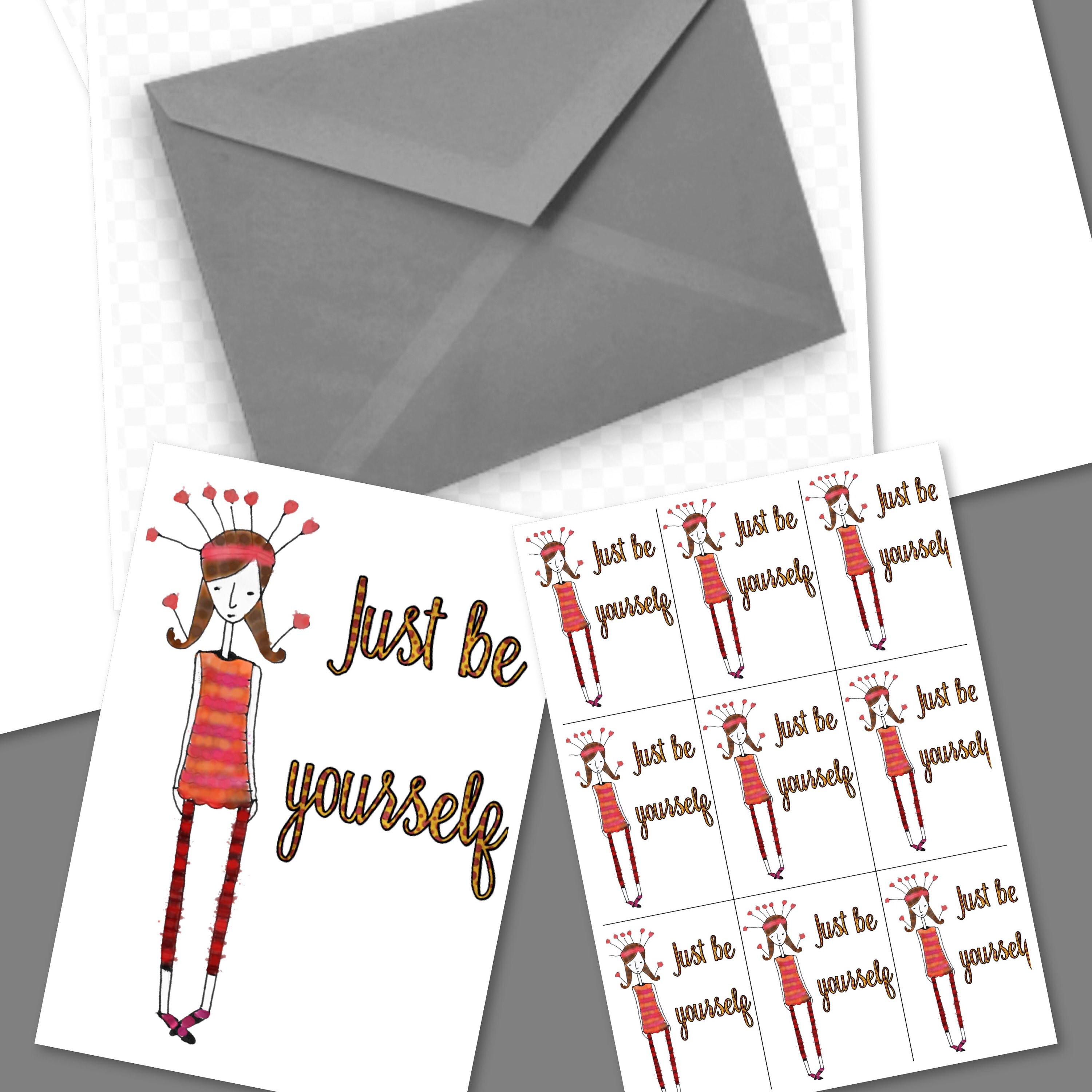 Printable Greeting Card and Stickers Etsy Ireland