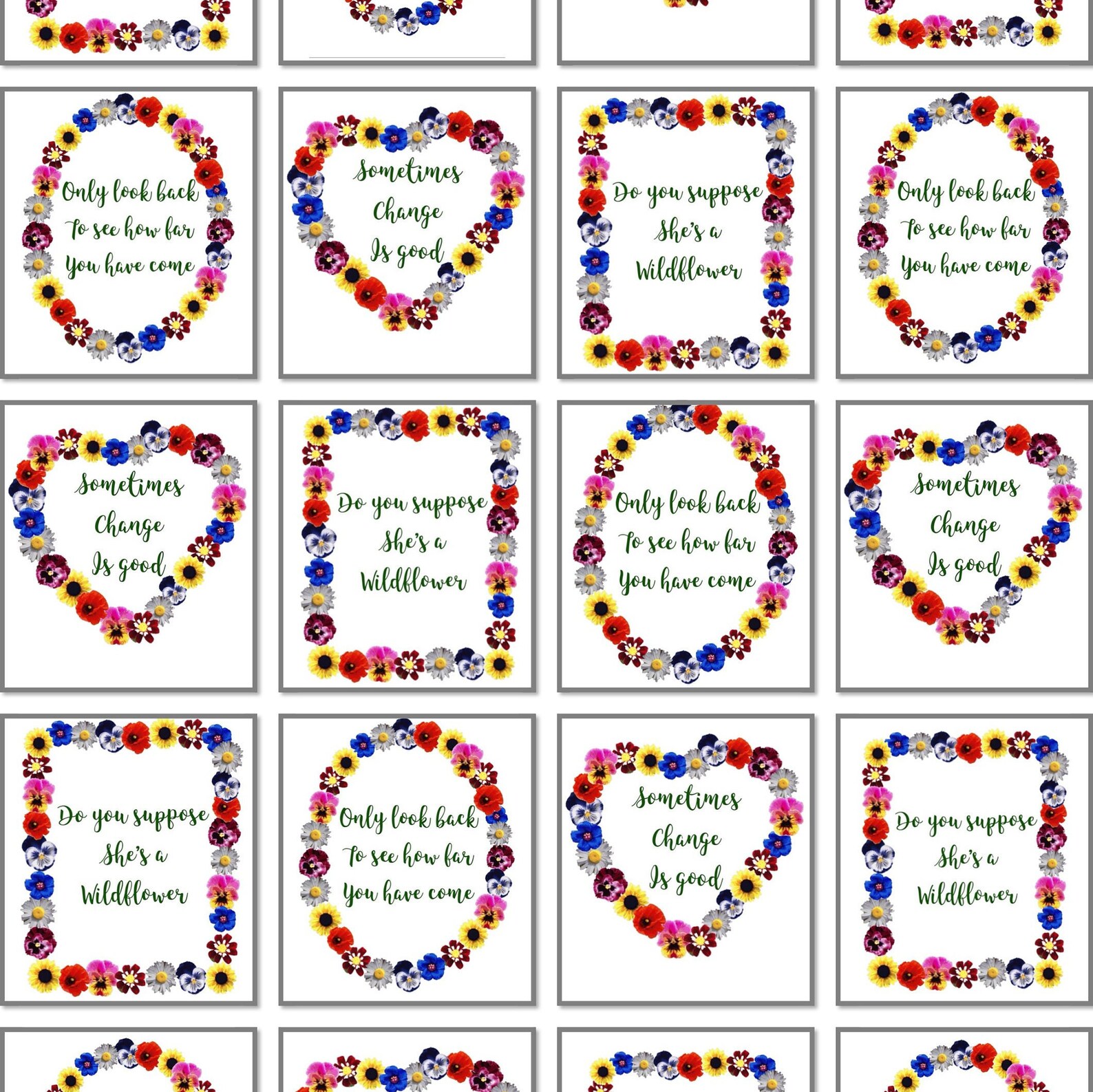 Collage Printable Sayings Sheetscards and Stickers - Etsy Australia
