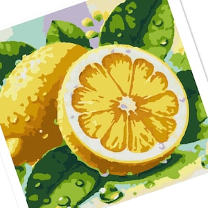 Lemons Painting by Numbers Printable: DIY Fruit Collage (PDF)
