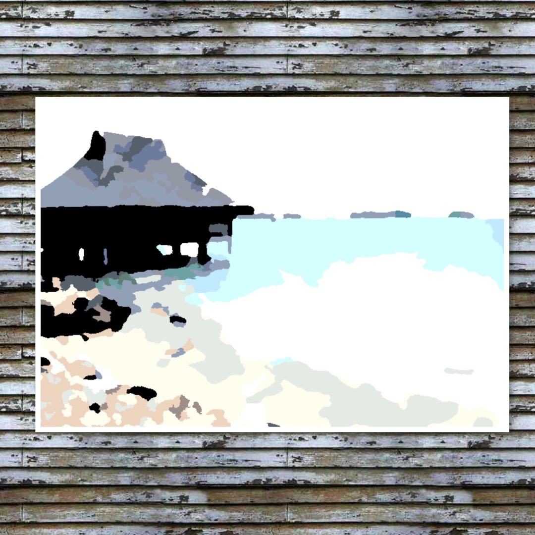 DIY KIT Printable Modern Seascapeabstractpaint by - Etsy