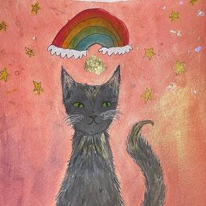 Customized Watercolor Cat Painting / Kitty Drawing / Personalized Pet Portrait / Kitten Illustration Present / Cats Art Gift