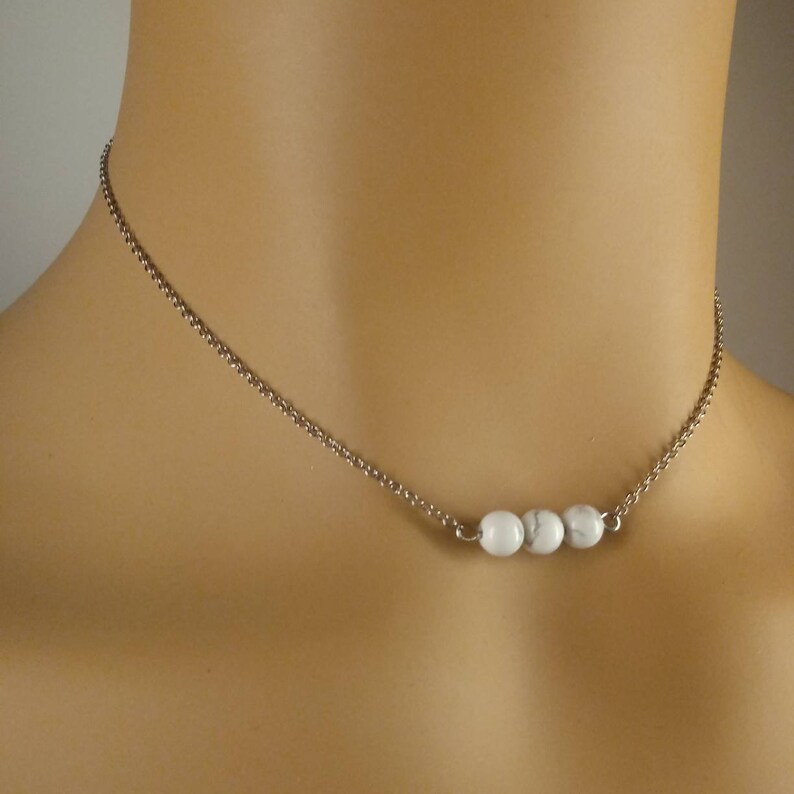 Healing Crystal Howlite Necklace Healing Stone Jewelry Connector Necklace Natural Stone Necklace Women/'s Jewelry