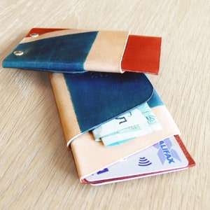 Portefeuille porte-cartes en cuir végétalien entièrement fait main au Royaume-Uni, porte-cartes Union Jack sans couture en cuir pleine fleur Union Jack