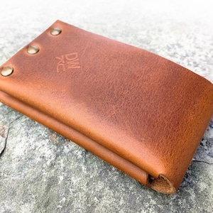 Distressed Leather Wallet, Italian Leather, Mini Coins Cards Holder, UK Hand made Slim Minimal Small Leather Wallet
