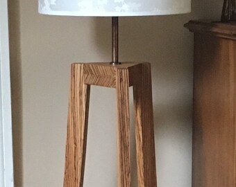Zebrawood hardwood floor lamp, handmade contemporary design