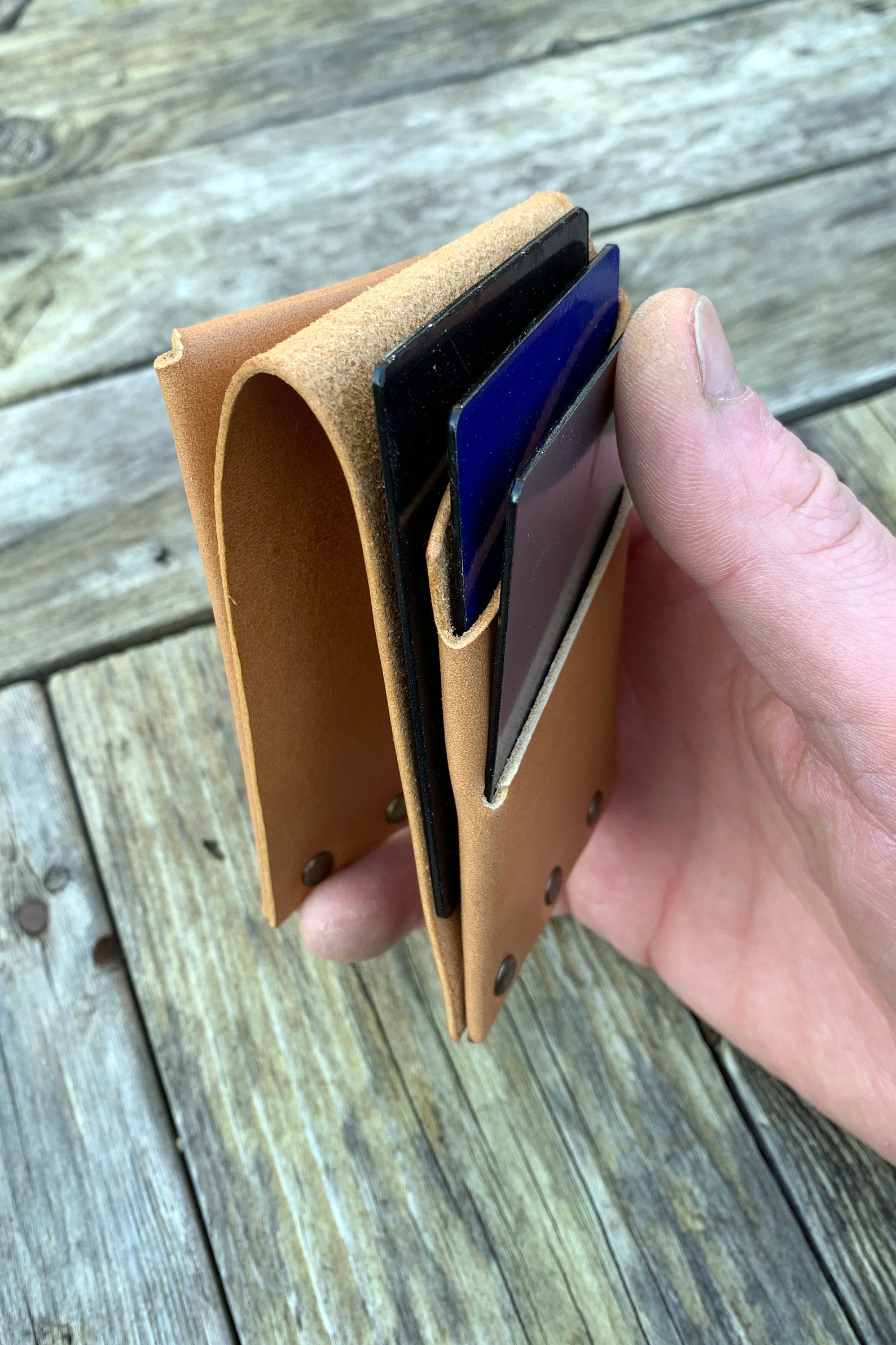 Mini Coin Wallet Handcrafted Leather Mini Coin Wallet, UK Veg Tan Full Grain Leather ...