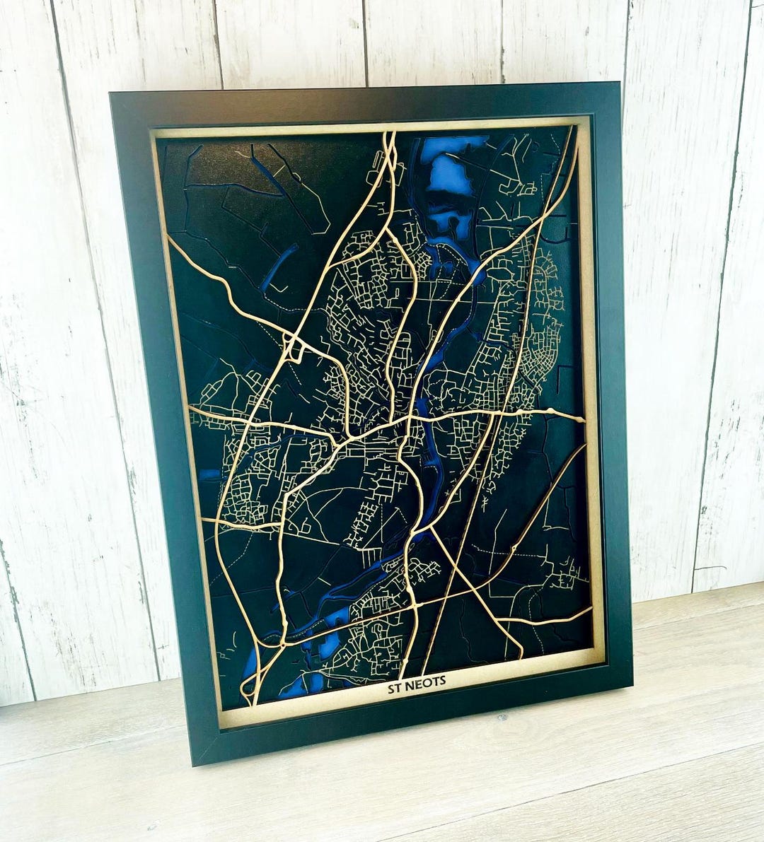 3D Wooden Town Map | Personalized Laser Engraved Wall Art - Etsy UK