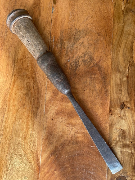 Old Big Chisel, Antique Chisel, Old Woodworking Tool 