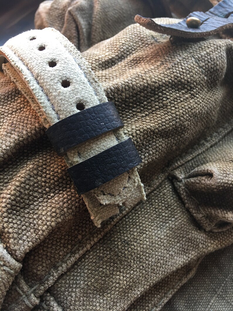 Vintage Military Canvas and Leather Watch Strap Handmade 24mm Etsy