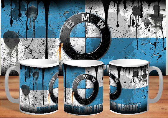 BMW Car Distressed Oil Can Tea/Coffee Mugs