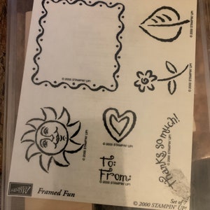 Stampin up  framed fun stamp set, new never used