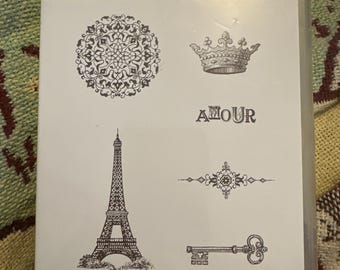 Stamp up artistic etching , set of 6, used once