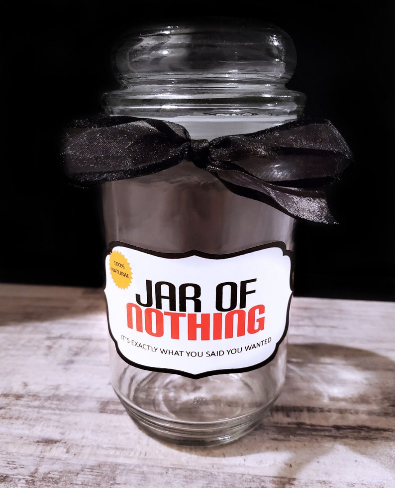 Jar Of Nothing Label Gag Gift Instant Download Printable Etsy Australia