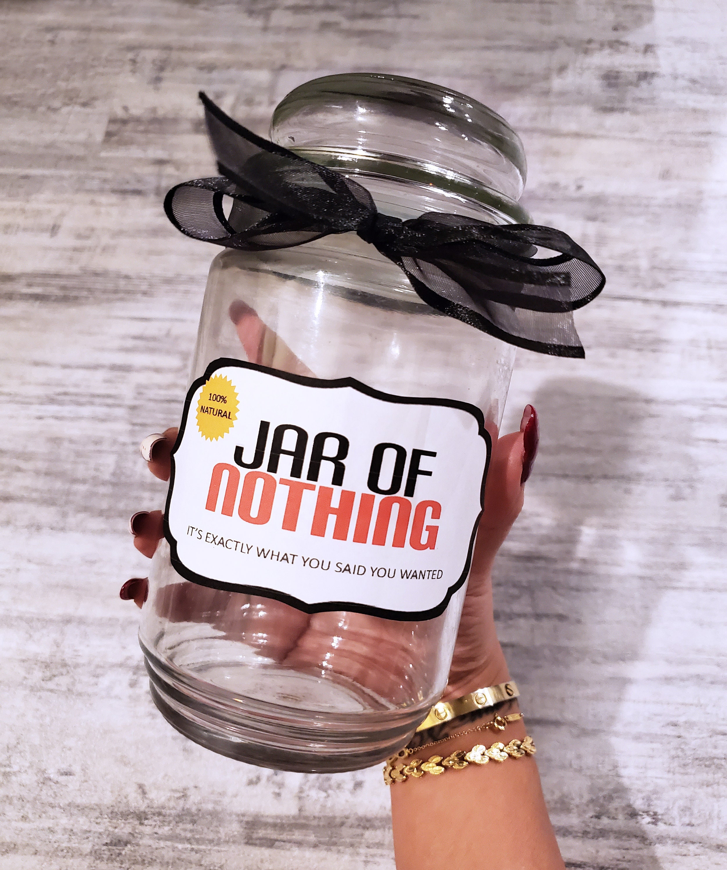 Jar Of Nothing Label Gag Gift Instant Download Printable Etsy Australia