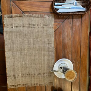 Handloom nettle fabric Place mats Made of Himalayan Nettle fabric Rustic image 3