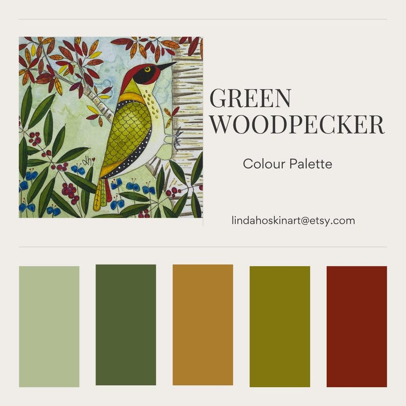 Green Woodpecker Coaster: Ceramic Wild Bird Art Tile, Nature-Inspired Tableware image 4