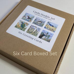 Tarjetas de felicitación con motivos de aves silvestres, arte inspirado en la naturaleza, seis diseños de fauna silvestre en acuarela, estuche de regalo. imagen 3