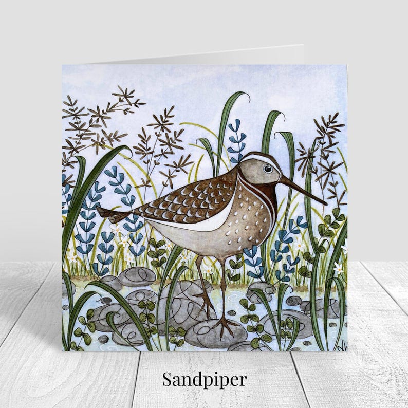 Tarjetas de felicitación con motivos de aves silvestres, arte inspirado en la naturaleza, seis diseños de fauna silvestre en acuarela, estuche de regalo. imagen 5