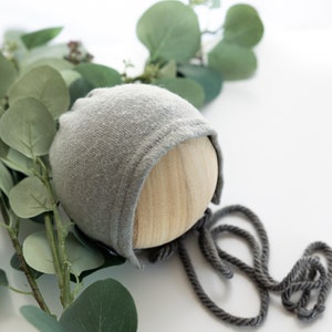Newborn Bonnet Gray Baby Bonnet