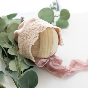 Newborn Bonnet Pink Baby Bonnet