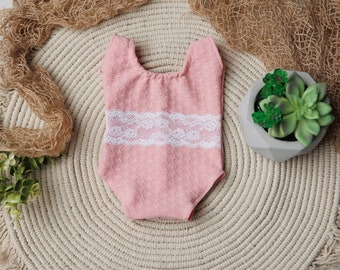 Newborn Girl Pink Romper Photo Prop