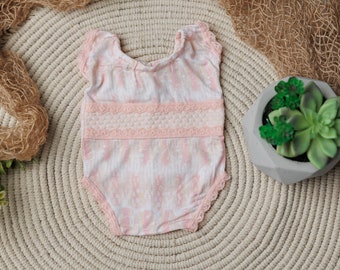 Newborn Girl Romper Pink Romper Photo Prop