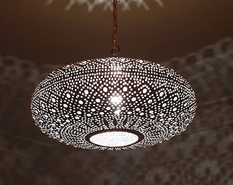 Moroccan ceiling pendant, Moroccan pendant light, Ceiling light fixture, Moroccan lampshade, Modern Moroccan Light.