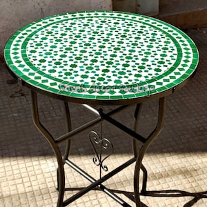 Tabela marroquina feita do mosaico, tabela marroquina verde do mosaico dos restaurantes para interior exterior, tabela do mosaico