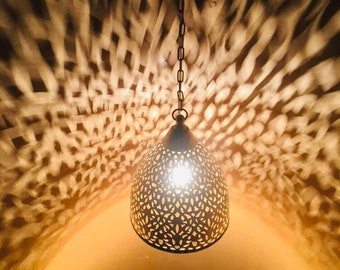 Moroccan Lamps , set of 2 Moroccan Ceiling pendnat light , antique Brass Lamp Shades , New Home Decor Lighting .