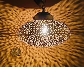 Moroccan ceiling light , Moroccan lighting, Moroccan pendant light, Handmade Copper Lampshade, Pendant Light, Moroccan lamp.