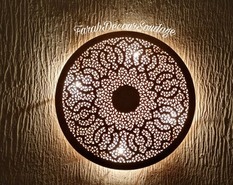 Wall Light - Moroccan Wall Light - Lampshades Sconce Handmade Brass Wall Lights Moroccan Wall Lighting Decor