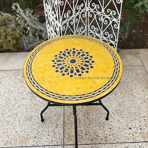 Handmade Moroccan Table | Round Moroccan Mosaic Outdoor/ Indoor Table | CUSTOMIZABLE Mosaic Table
