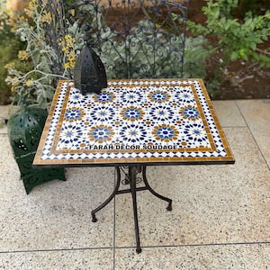 Bistro table made of mosaic For  Dining Table ,  Rectangular Moroccan Table  Outdoor/ Indoor , Mosaic Table