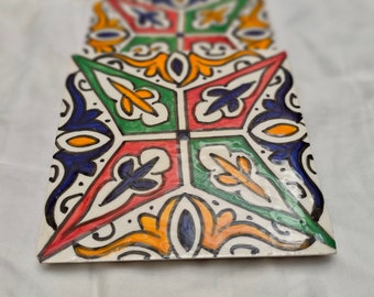 4"×4" Moroccan Tiles - Hand Painted Moroccan Tiles - Kitchen Tiles - Bathroom Tiles - Ceramic Accent Tiles