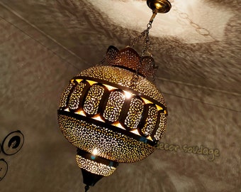 Moroccan Chandelier Lighting , Moroccan ceiling pendant Antique brass , Pendant Light , Moroccan Ceiling light fixture