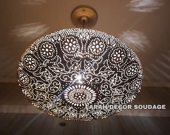 Moroccan pendant light , Moroccan Ceiling lights , Antique brass , lights fixture  Moroccan lighting.