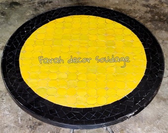 Moroccan  Mosaic Table Handmade , Handcrafted Round Moroccan Outdoor/ Indoor Mosaic , Mosaic Table, Multi-Color  , Moroccan decor