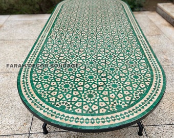 Unique Oval Mosaic Table, Moroccan Oval Mosaic Table For Outdoor Indoor living, Oval Mosaic Table for Your Patio or Garden,