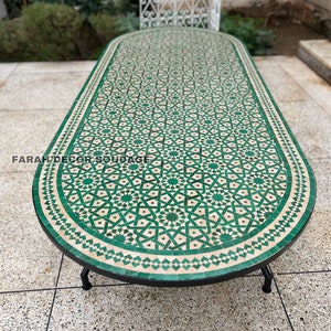 Unique Oval Mosaic Table, Moroccan Oval Mosaic Table For Outdoor Indoor living, Oval Mosaic Table for Your Patio or Garden,