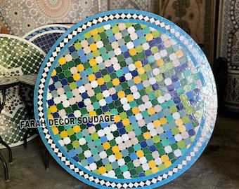 Astonishing Mosaic Table With Multi Colour Tiles  for outdoor indoor Mediterranean living, Mid century Mosaic coffee Table, Mosaic Table .