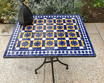 Rectangular Table Handmade Outdoor Coffee Table - Complicated Mosaic Pattern multi-colored Table - Bistro Table GIFT