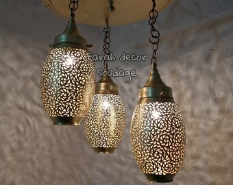 Moroccan pendant light , Ceiling light fixture , Pendant light fixture , Chandelier lighting , Moroccan lighting .